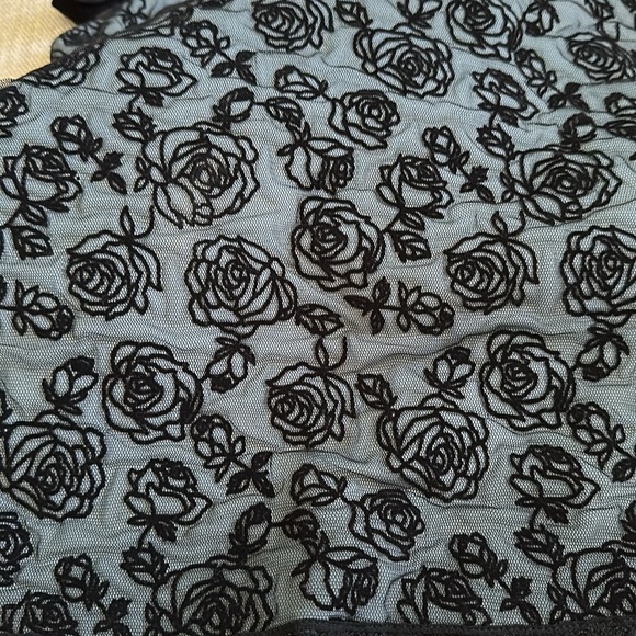 BETSEY JOHNSON Vintage 90's Flocked Rose Halter Bodycon Dress Retro Rockabilly - Picture 10 of 16